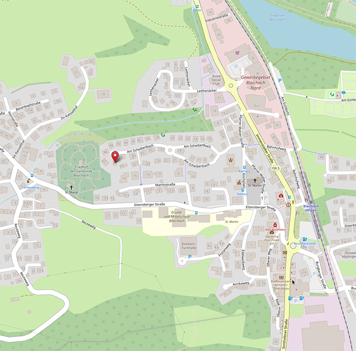 Karte: Am Scheibenbach 63, 87544 Blaichach